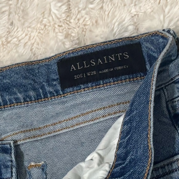 All Saints Blue Flare Wide Leg Jeans - Picture 16 of 16